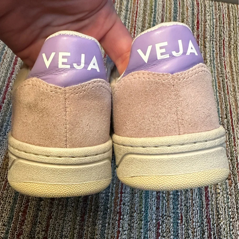 Veja EXCELLENT V-10 suede multico peach sneakers - pink/lavender/tan/butter -6 - Picture 8 of 16